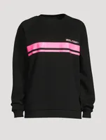 Cotton Logo Stripe Sweatshirt