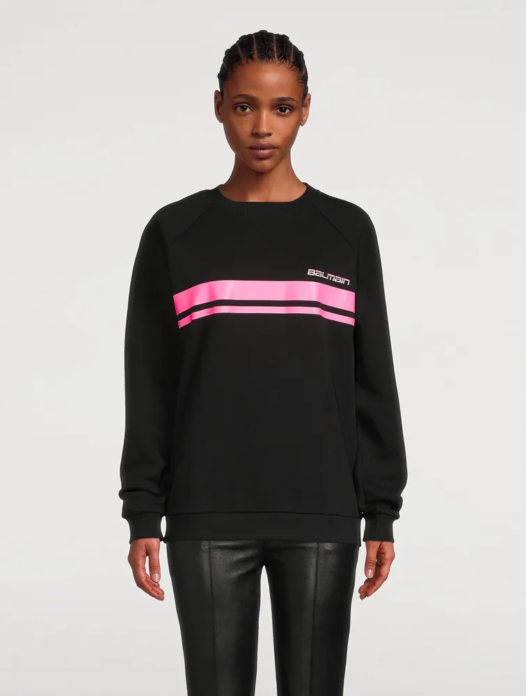 Cotton Logo Stripe Sweatshirt