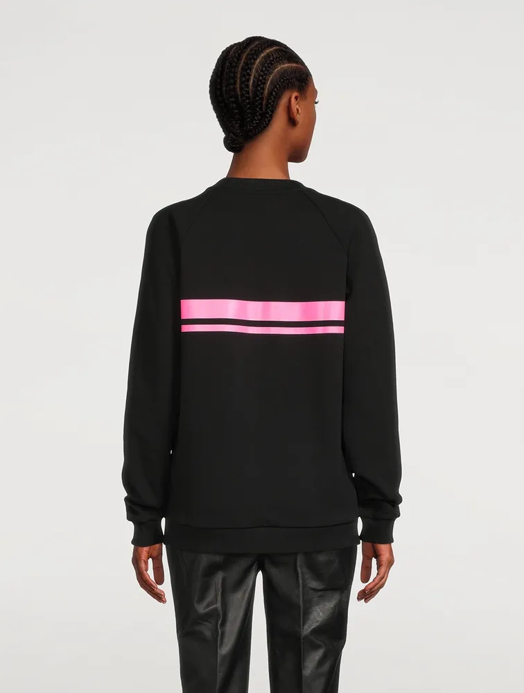 Cotton Logo Stripe Sweatshirt