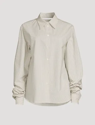 Multi-Wear Cotton Shirt Pinstripe Print