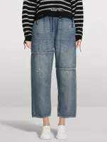 Denim Wide-Leg Joggers