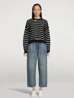 Denim Wide-Leg Joggers