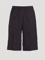 Creased Twill Bermuda Shorts