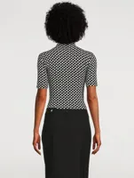 Second Skin Turtleneck Top Geo Print