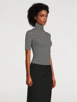 Second Skin Turtleneck Top Geo Print