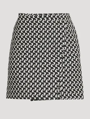 Wrap Mini Skirt Geo Print
