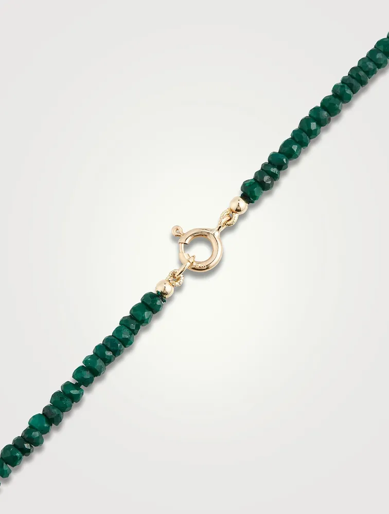 Faceted Emerald Beaded Necklace