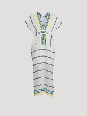 Sediri Long Caftan Dress Striped Print