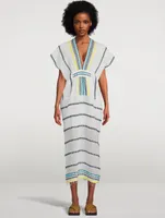 Sediri Long Caftan Dress Striped Print