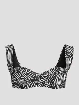 South Pacific Bikini Top Zebra Print