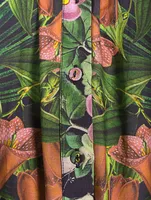 Valerie Cotton And Silk Maxi Kaftan Garden Leopards Print