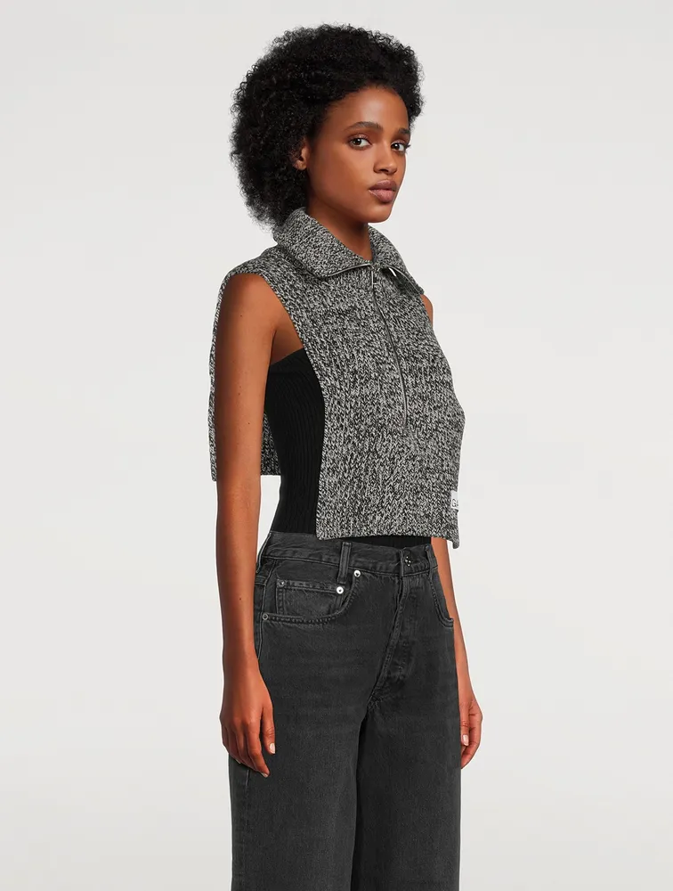 Wool-Blend Half-Zip Bib