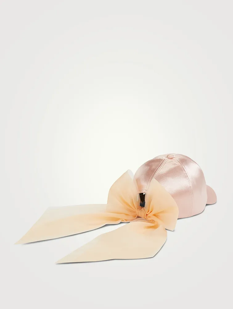 Lauren Satin Baseball Cap With Bow