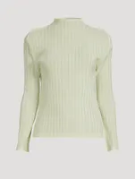 Rib Pleats February Long-Sleeve Top