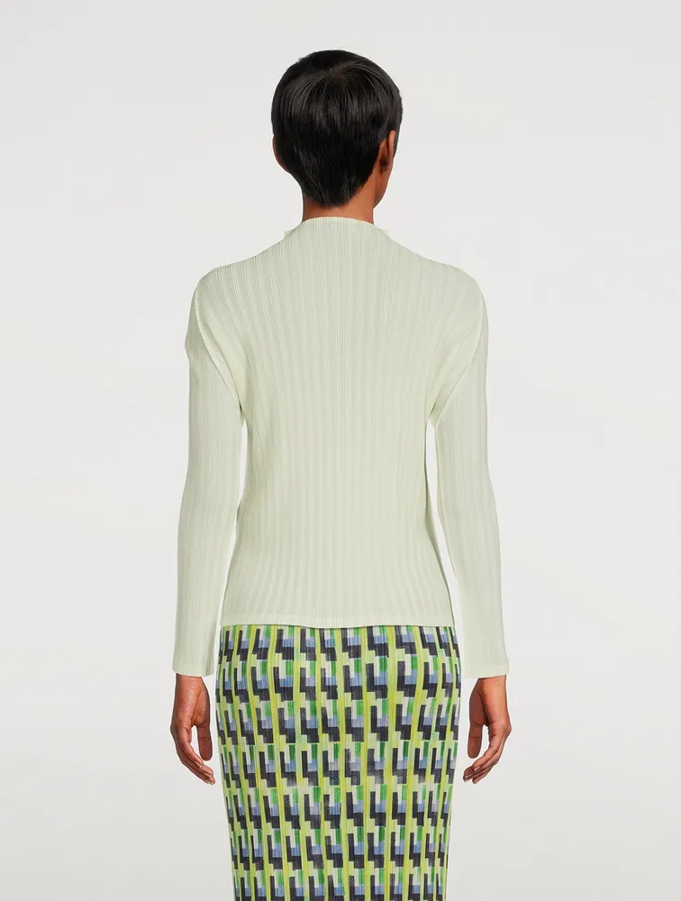 Rib Pleats February Long-Sleeve Top