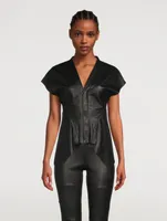 Naska Zip-Front Leather Shirt