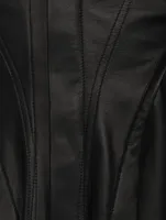 Naska Zip-Front Leather Shirt