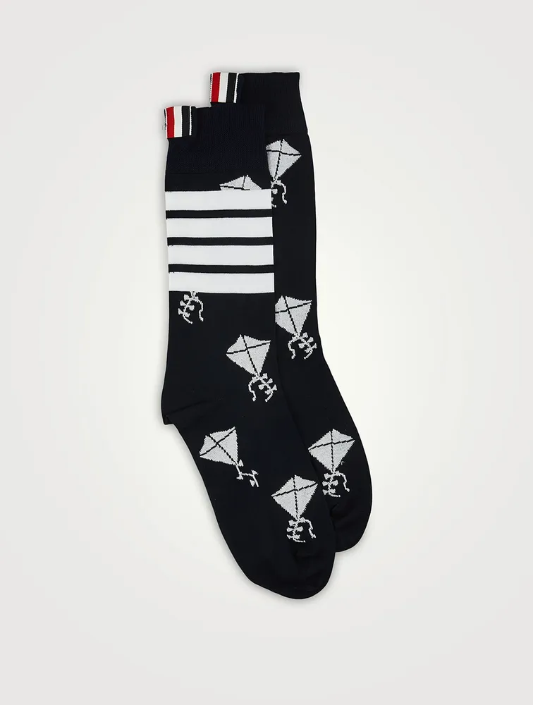 Sky Icon Intarsia Mid-Calf Socks