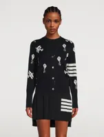Sky Icon Intarsia Merino Wool Cardigan