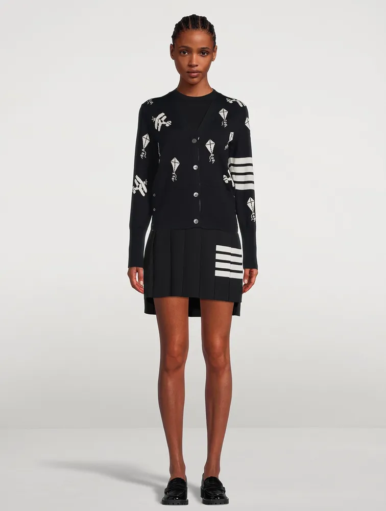 Sky Icon Intarsia Merino Wool Cardigan