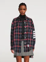 Oversized Cotton Shirt Plaid Print