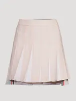 Wool Dropped Back Pleated Mini Skirt