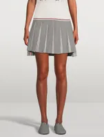 Seersucker Dropped Back Pleated Mini Skirt