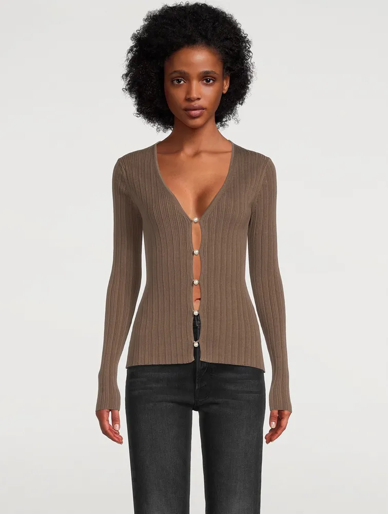 Joan Rib-Knit Cardigan