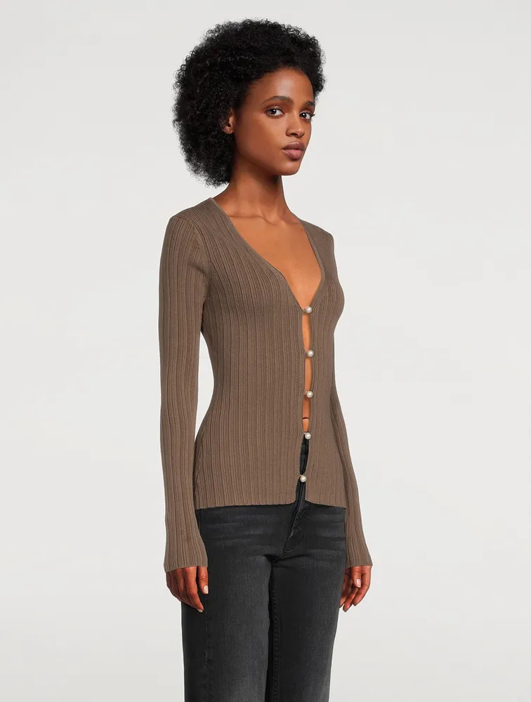 Joan Rib-Knit Cardigan