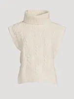 Keiko Cable-Knit Turtleneck Vest