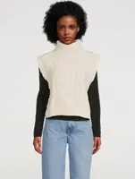 Keiko Cable-Knit Turtleneck Vest