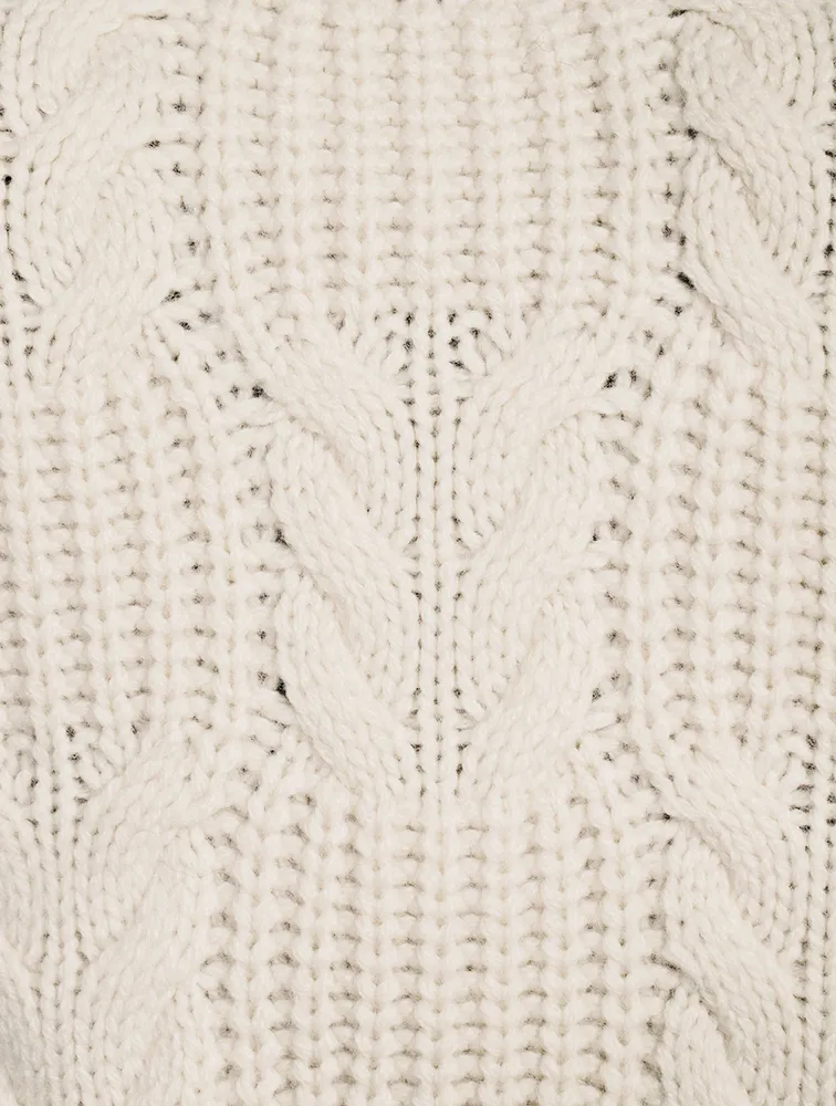 Keiko Cable-Knit Turtleneck Vest