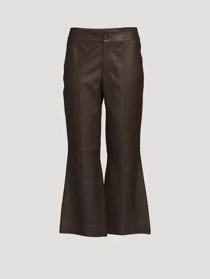 Flared Leather Trousers