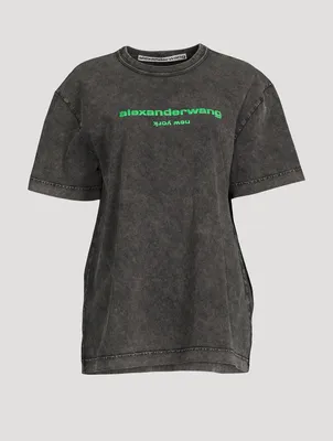 Acid Washed T-Shirt With Logo