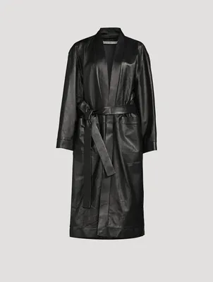 PJ Belted Leather Coat