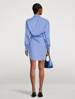 Long-Sleeve Shirt Dress With Detached Collar