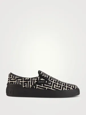 B-Court Monogram Jacquard Slip-On Shoes