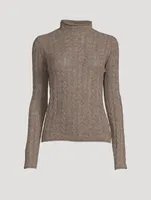 Cable-Knit Cashmere Mockneck Sweater