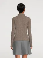 Cable-Knit Cashmere Mockneck Sweater