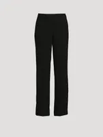 Straight-Leg Crepe Tuxedo Trousers