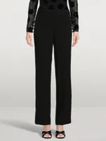 Straight-Leg Crepe Tuxedo Trousers