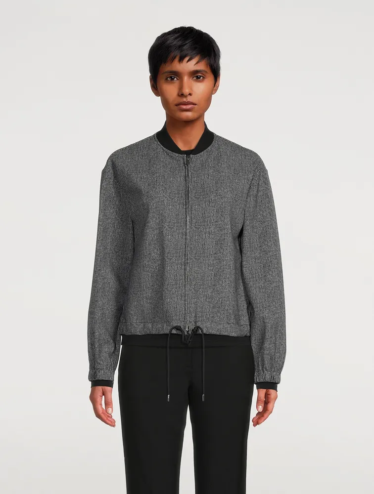 Ponte Anorak Houndstooth Print
