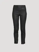 Yoke Leather Leggings