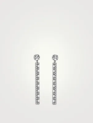 Chain Fringe Earrings With Crystals