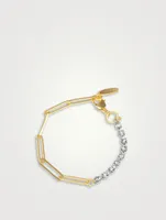 Asymmetrical Chain Bracelet With Crystals