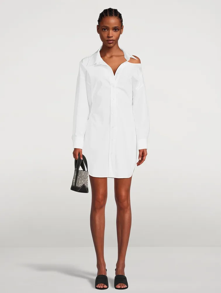 Cut-Out Cotton Shirt Dress