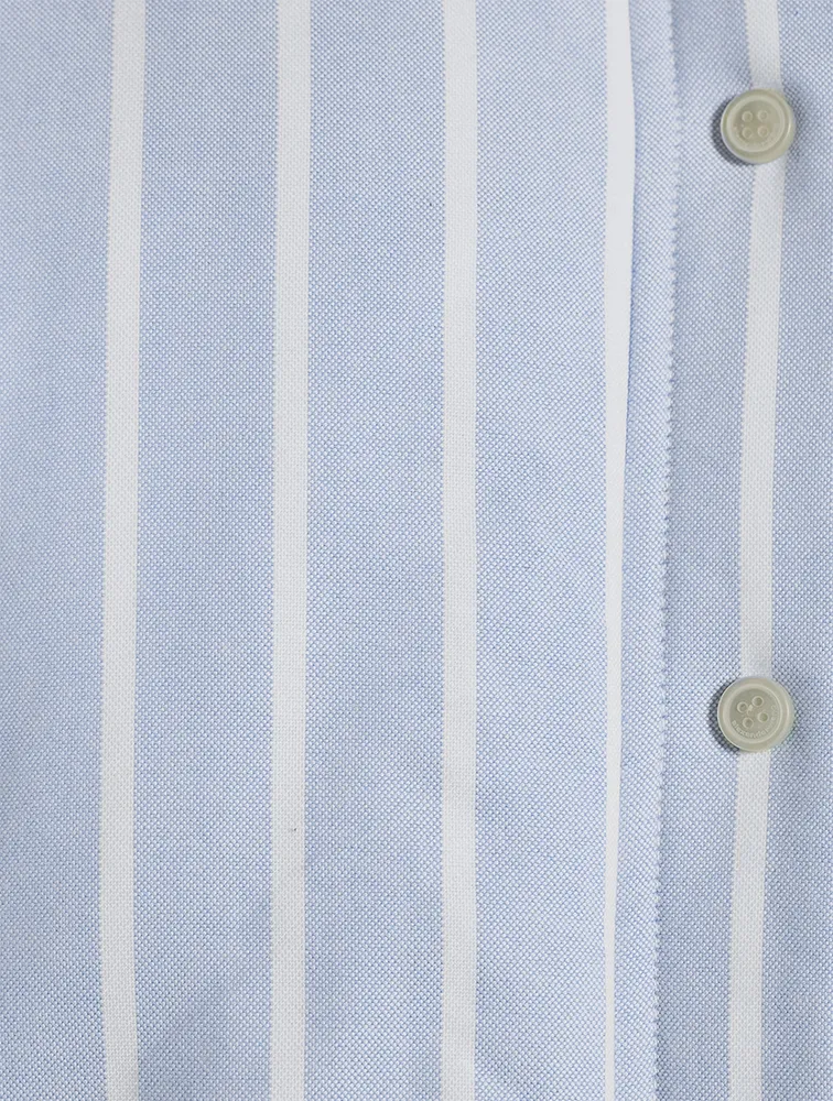 Cropped Puffer Jacket Stripe Print
