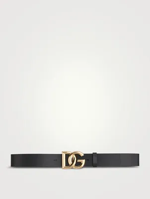 Leather Belt With DG Logo Buckle