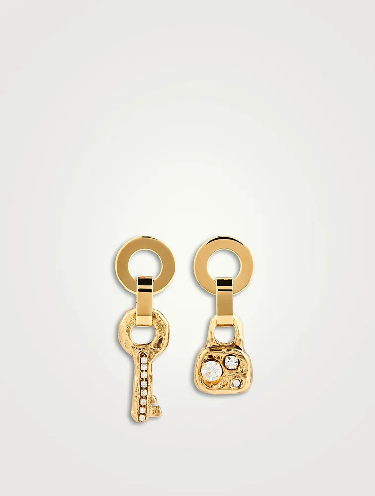 Mismatched Lock And Key Earrings