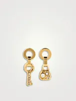 Mismatched Lock And Key Earrings